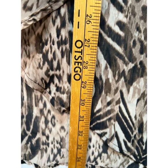 Dana Buchman Womens Coatigan Jacket Brown Snakeskin Animal Print Open Front Y2K - Picture 6 of 11